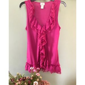 Ruffled Magenta Dress Shirt